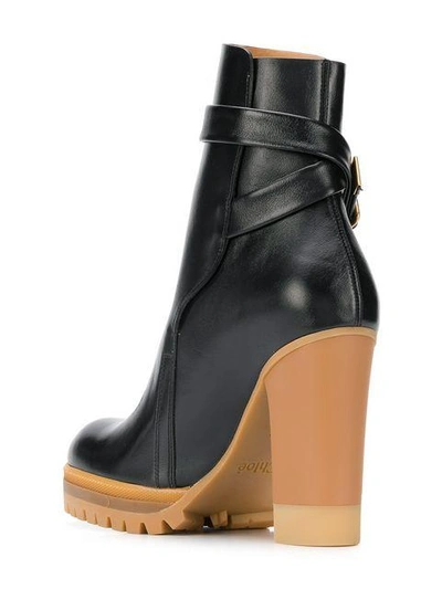 See By Chloé Platform Ankle Boots - Black In Black