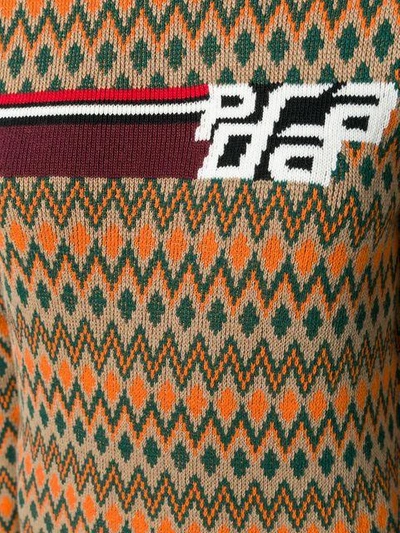 Shop Prada Intarsien-pullover Mit Logo - Braun In Brown