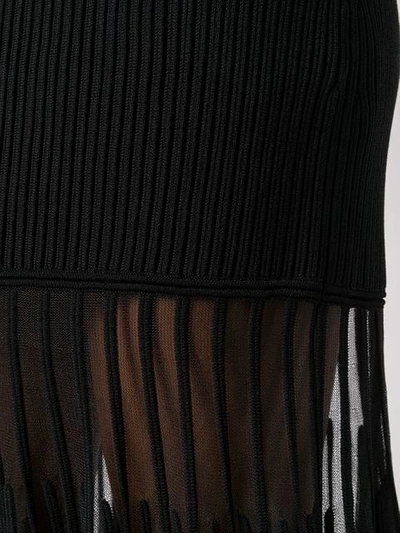 Shop Alexander Mcqueen Knitted Long Dress In 1000 Black