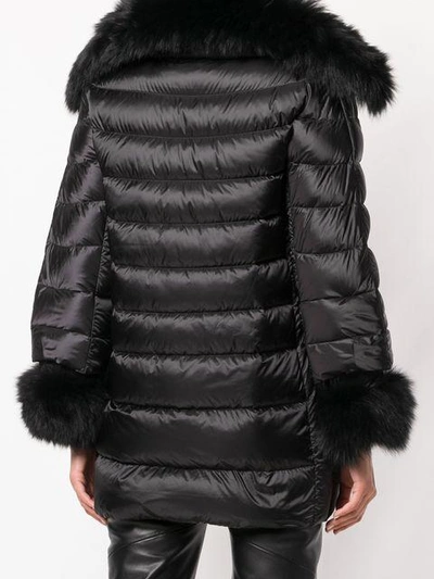 Shop Hetregò Fur Trimmed Coat - Black