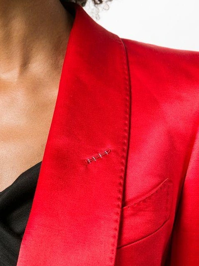 Shop Tom Ford Stitching Detail Blazer In Red
