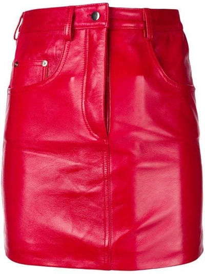 Shop Manokhi Straight Mini Skirt In Red