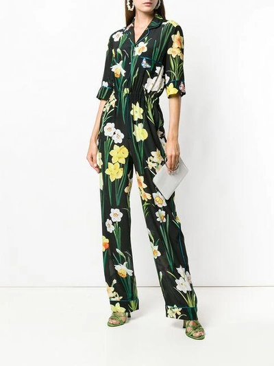 Shop Dolce & Gabbana Narcisi Floral Jumpsuit In Hns51 Multicolor