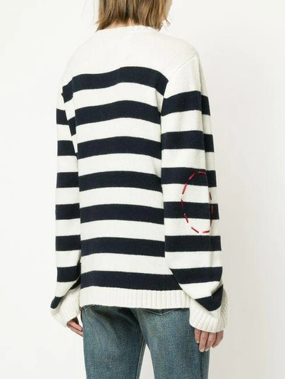 Shop Tu Es Mon Tresor Tu Es Mon Trésor Striped Sweater - White