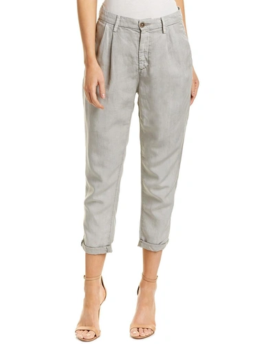 Shop Ag The Evan Pigment Cloudburst Relaxed Pleated Linen In Grey