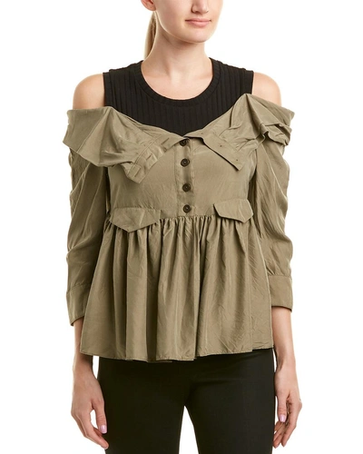 Shop Nicole Miller Artelier Silk Top In Nocolor