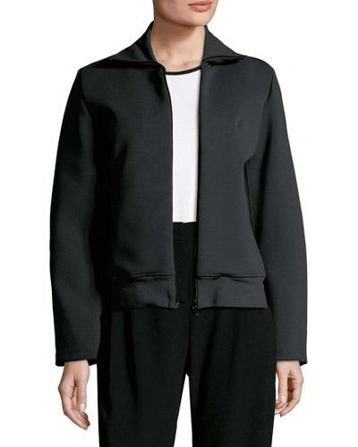 Shop Balenciaga Ribbed Mockneck Jacket In Nocolor