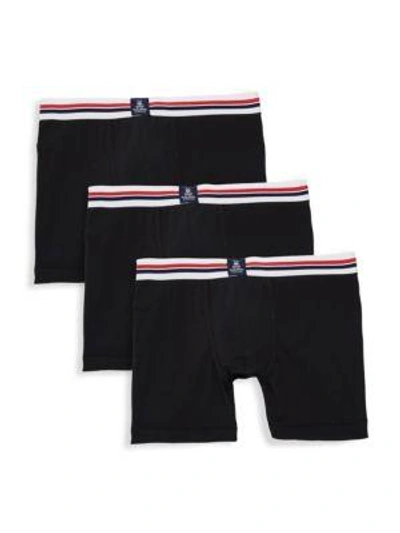 Shop Psycho Bunny 3-pack Motion Boxer Briefs In Black