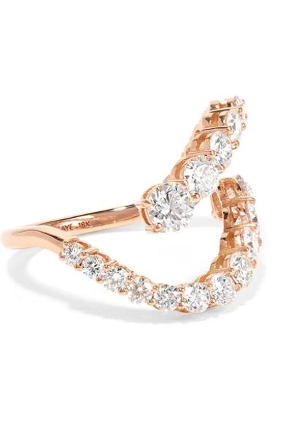 Shop Melissa Kaye Aria Skye 18-karat Rose Gold Diamond Ring