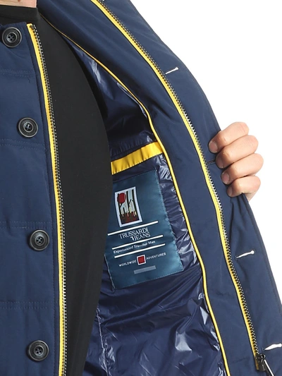 Shop Trussardi Duck Feather Jacket In Blue