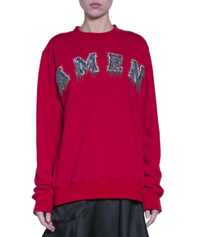 Shop Amen Logo Cotton Sweatshirt In Rosso