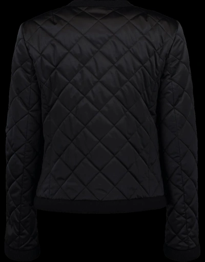 Shop Dolce & Gabbana Quilted Satin Cropped Jacket In Black