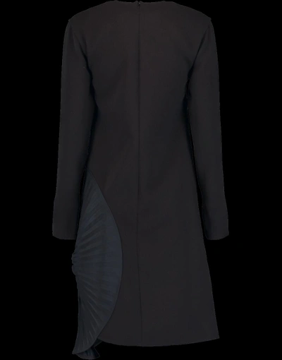 Shop Victoria Beckham Pleated Panel Shift Dress In Black