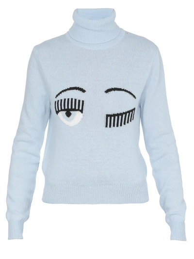 Shop Chiara Ferragni Flirting Sweater In Sky