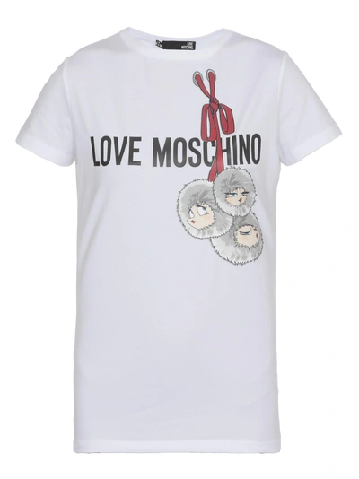 Shop Love Moschino Cotton T-shirt In White