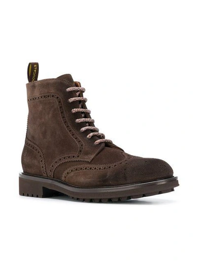 Shop Doucal's Lace-up Boots - Brown