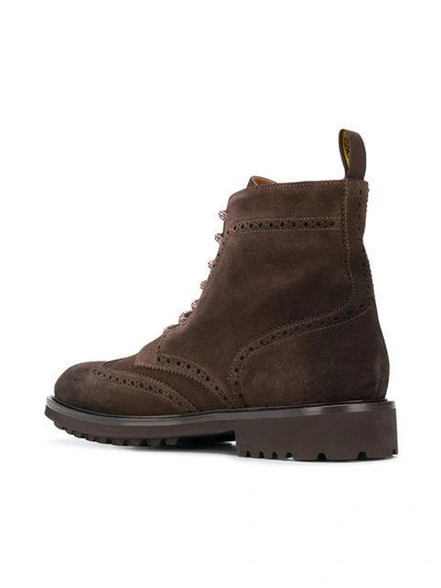 Shop Doucal's Lace-up Boots - Brown