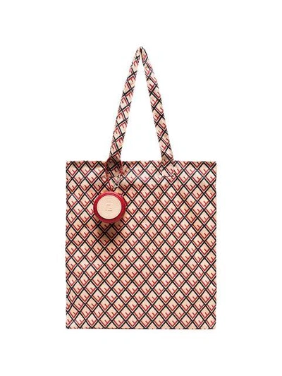 Shop Fendi Red Help Bag Charm With Foldaway Tote