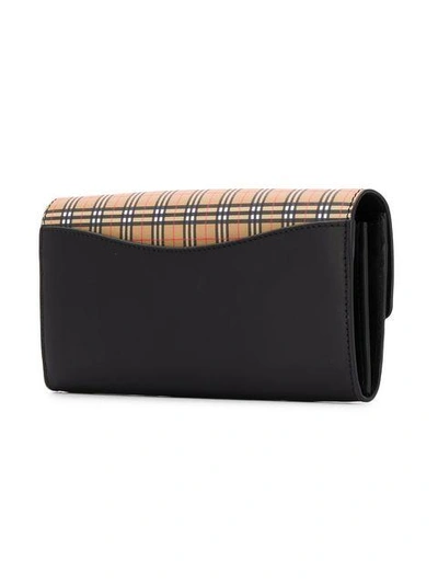 Shop Burberry Small Scale Check Wallet - Brown