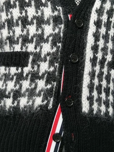 Shop Thom Browne Wool Fun Mix V-neck Cardigan - Black