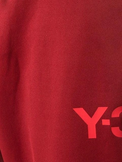 Shop Y-3 Cuffed Logo Joggers - Red