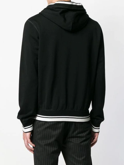 Shop Dolce & Gabbana Hooded Logo Sweatshirt In Black