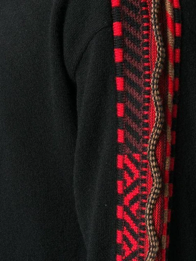 Shop Laneus Contrast Detail Hoodie In Black