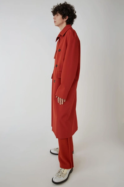 Shop Acne Studios Oversized Trench Coat Red