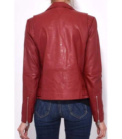 Shop Veda Jayne Smooth Leather Jacket In Crimson