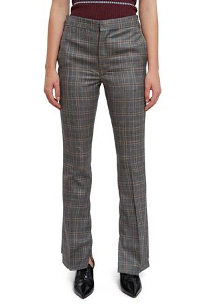 Shop Toga Opening Ceremony Wool Check Vent Pants In Light Gray 23