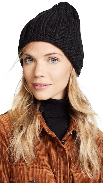 Shop Free People Rory Rib Knit Beanie In Black