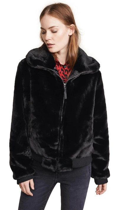 Shop Generation Love Heidi Faux Fur Bomber In Black