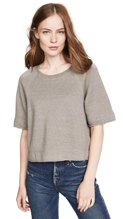 Shop James Perse Boxy Sweat Top In Heather Yak