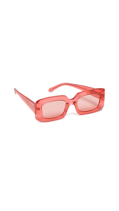 Shop Karen Walker Loveville Sunglasses In Red/watermelon