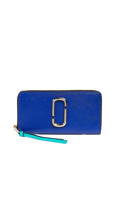 Shop Marc Jacobs Snapshot Standard Continental Wallet In Academy Blue Multi
