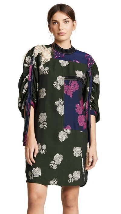 Shop 3.1 Phillip Lim / フィリップ リム Gathered Sleeve Dress In Navy/fuchsia