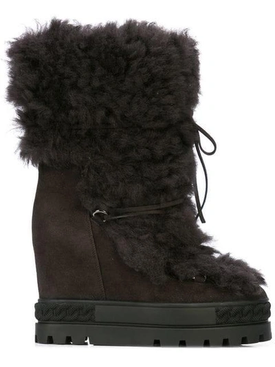 CASADEI WEDGE HEEL BOOT - 棕色