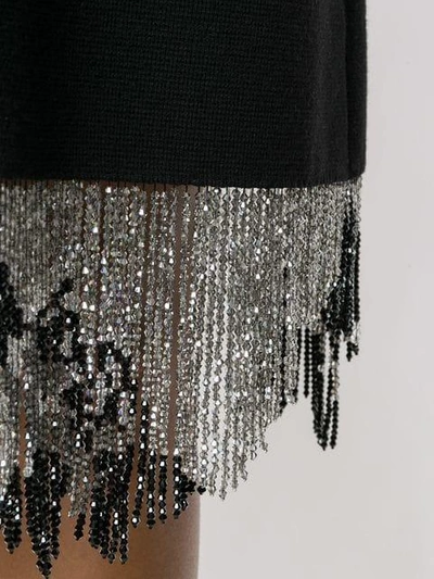 Shop Thom Browne Crystal Embroidered Milano Stitch Mini Dress - Black