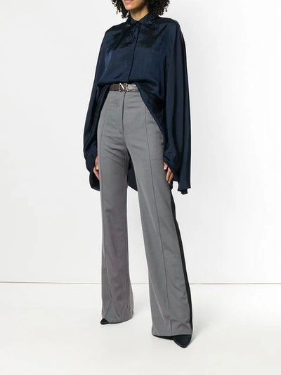 Shop Nina Ricci Side Stripe Wide-leg Trousers - Grey