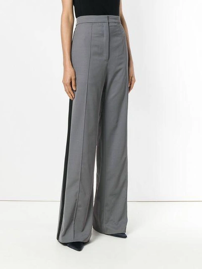 Shop Nina Ricci Side Stripe Wide-leg Trousers - Grey