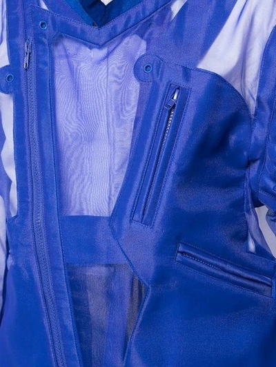 Shop Maison Margiela Transparent Biker Jacket In Blue
