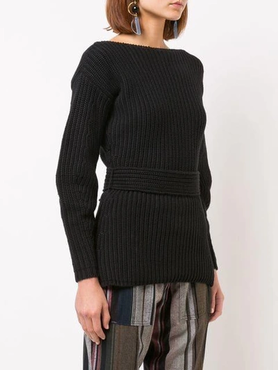 Shop Apiece Apart Belted Sweater - Black