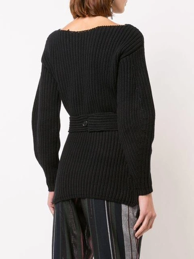 Shop Apiece Apart Belted Sweater - Black