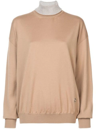 Shop Paco Rabanne Turtleneck Sweater In Brown