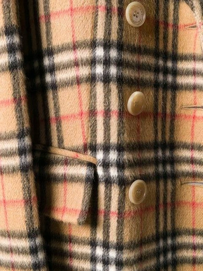 Shop Burberry Vintage Check Alpaca Wool Tailored Coat - Nude & Neutrals