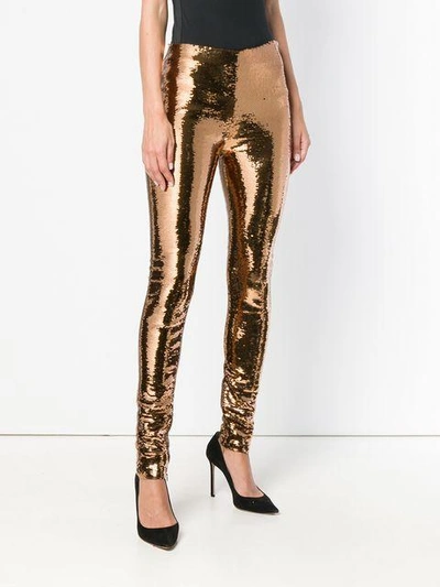Shop Tom Ford Sequinned Skinny Trousers - Metallic