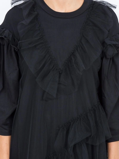 Shop Simone Rocha Ruffle Tulle T-shirt Dress