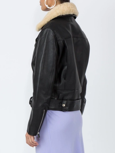Shop Acne Studios Leather And Shearling Moto Jacket
