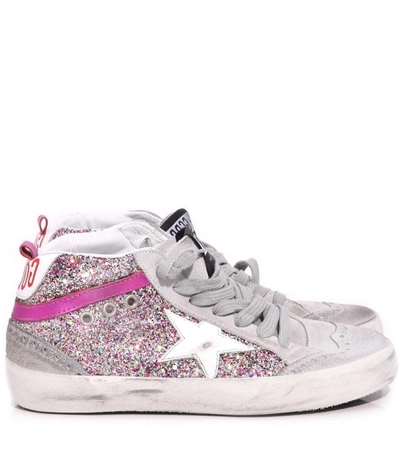 Shop Golden Goose Mid Star Sneaker In Multicolor Glitter/white Star