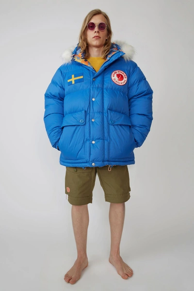 Shop Acne Studios Expedition Print M A/f Blue In Reversible Down Jacket